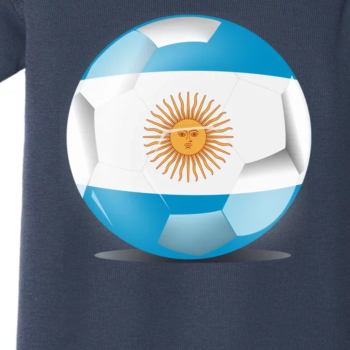 Soccer Ball Country Flag Argentina Baby Bodysuit