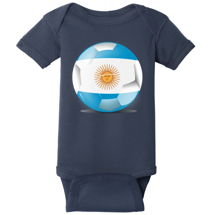 Soccer Ball Country Flag Argentina Baby Bodysuit