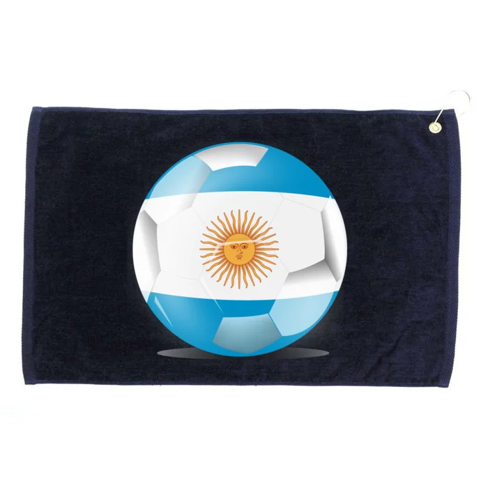 Soccer Ball Country Flag Argentina Grommeted Golf Towel