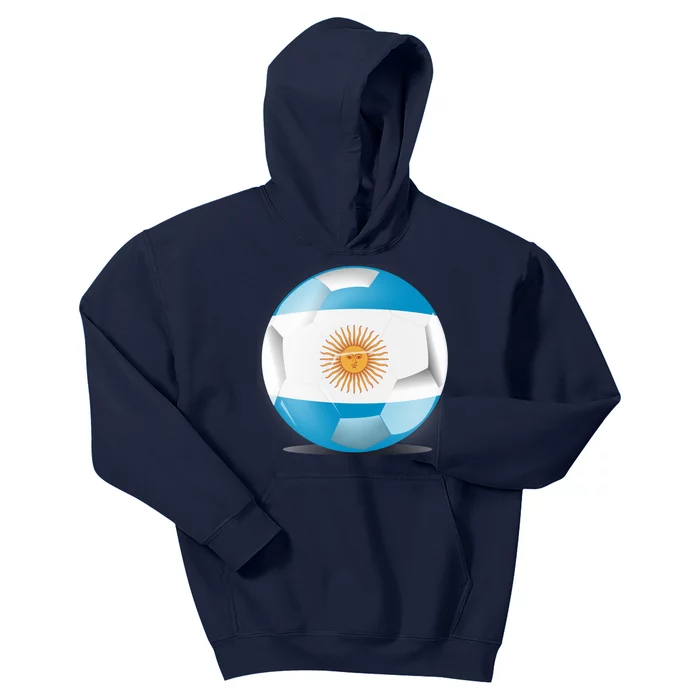 Soccer Ball Country Flag Argentina Kids Hoodie