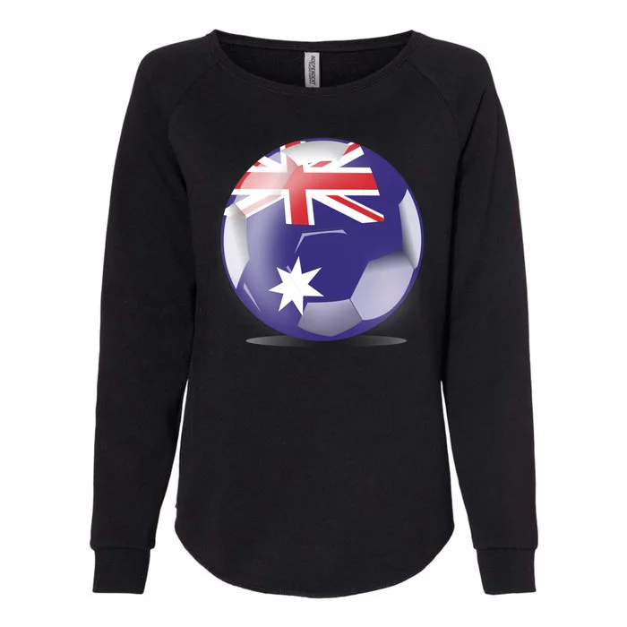 Soccer Ball Country Flag Australia Womens California Wash Sweatshirt