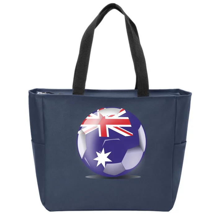 Soccer Ball Country Flag Australia Zip Tote Bag