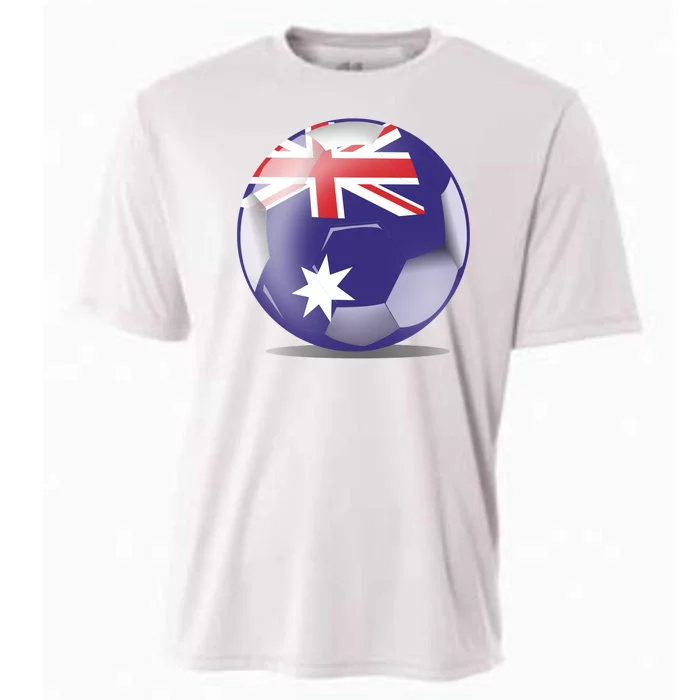 Soccer Ball Country Flag Australia Cooling Performance Crew T-Shirt