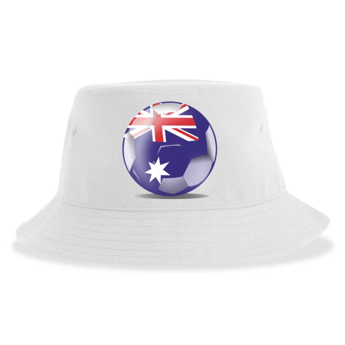 Soccer Ball Country Flag Australia Sustainable Bucket Hat