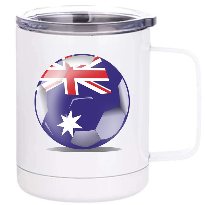 Soccer Ball Country Flag Australia Front & Back 12oz Stainless Steel Tumbler Cup