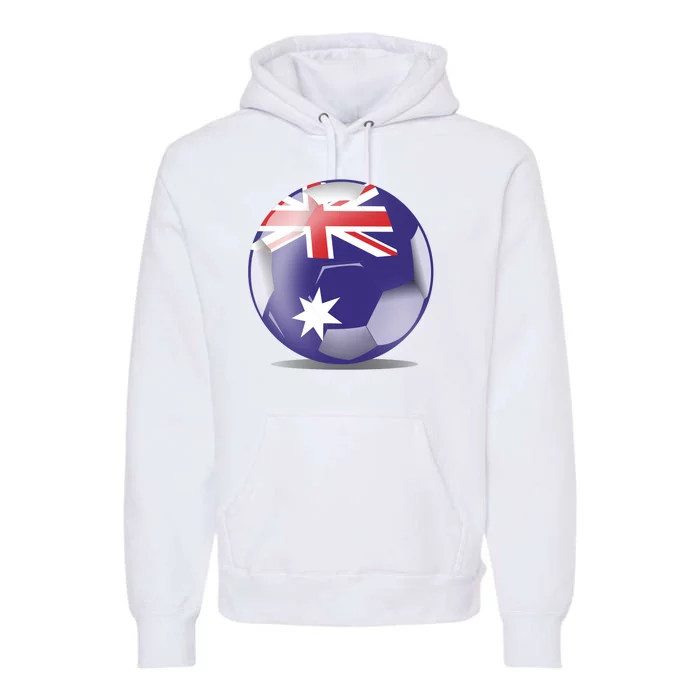 Soccer Ball Country Flag Australia Premium Hoodie