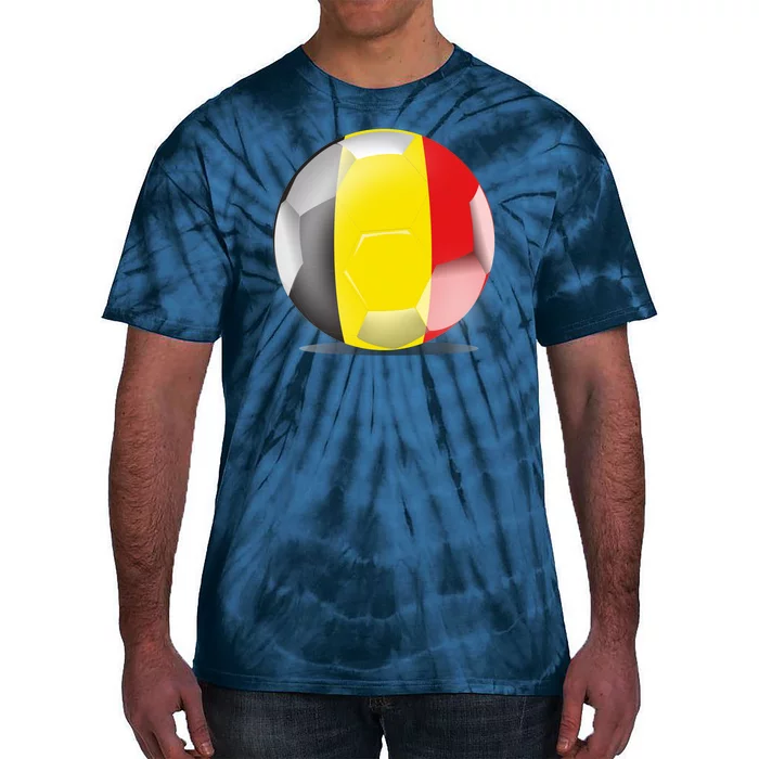 Soccer Ball Country Flag Belgium Tie-Dye T-Shirt