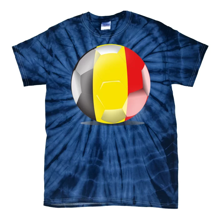 Soccer Ball Country Flag Belgium Tie-Dye T-Shirt