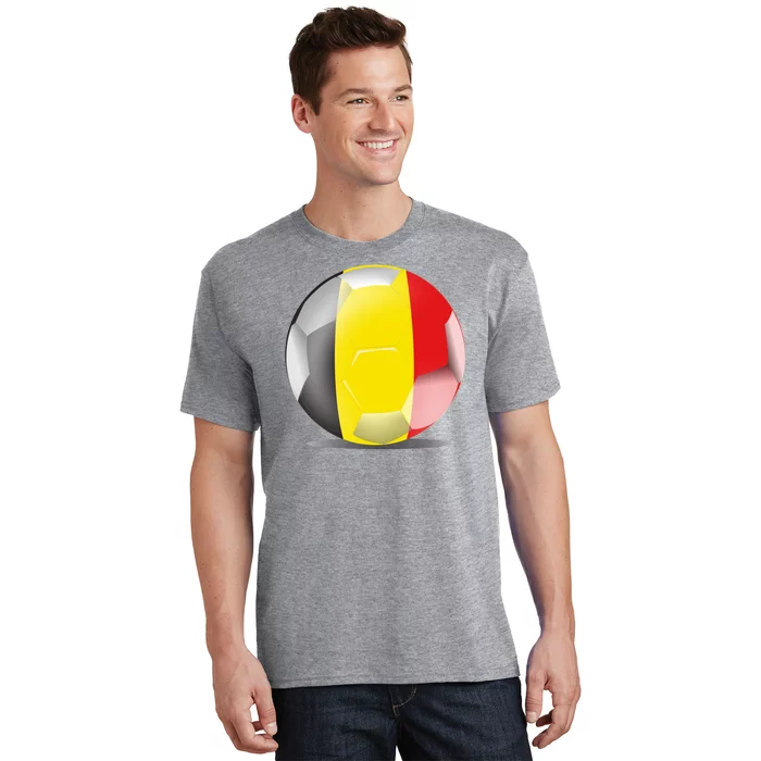 Soccer Ball Country Flag Belgium T-Shirt