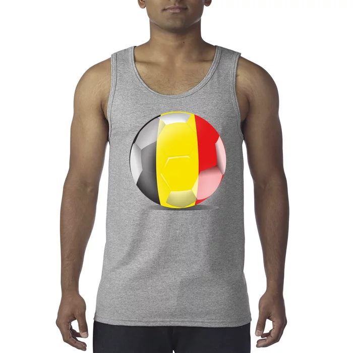 Soccer Ball Country Flag Belgium Tank Top