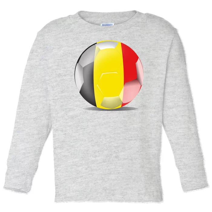 Soccer Ball Country Flag Belgium Toddler Long Sleeve Shirt