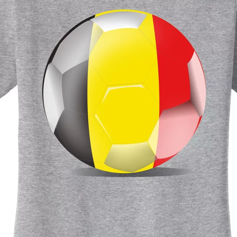 Soccer Ball Country Flag Belgium Women's T-Shirt