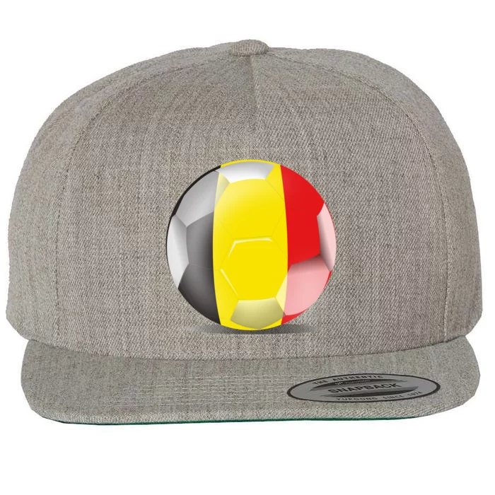 Soccer Ball Country Flag Belgium Wool Snapback Cap