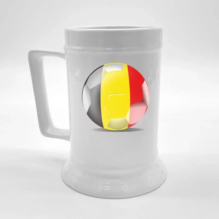 Soccer Ball Country Flag Belgium Front & Back Beer Stein