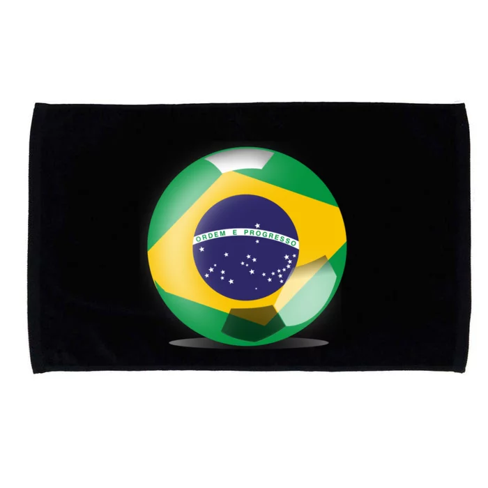 Soccer Ball Country Flag Brazil Microfiber Hand Towel