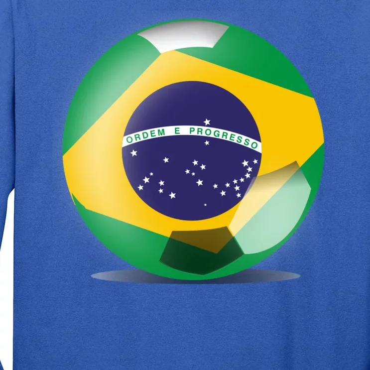 Soccer Ball Country Flag Brazil Tall Long Sleeve T-Shirt