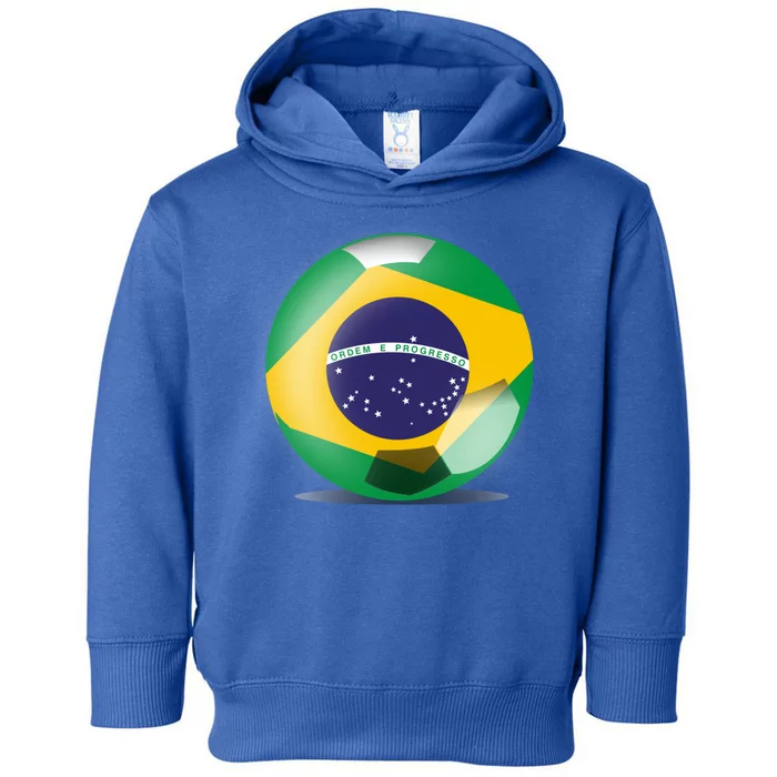 Soccer Ball Country Flag Brazil Toddler Hoodie