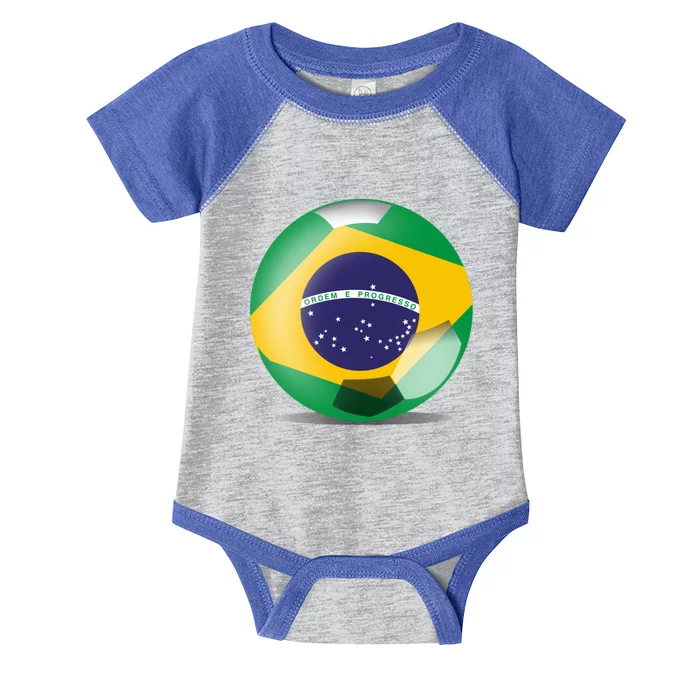 Soccer Ball Country Flag Brazil Infant Baby Jersey Bodysuit