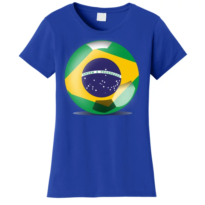 Soccer Ball Country Flag Brazil Women's T-Shirt