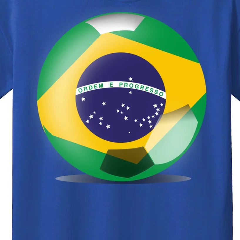 Soccer Ball Country Flag Brazil Kids T-Shirt