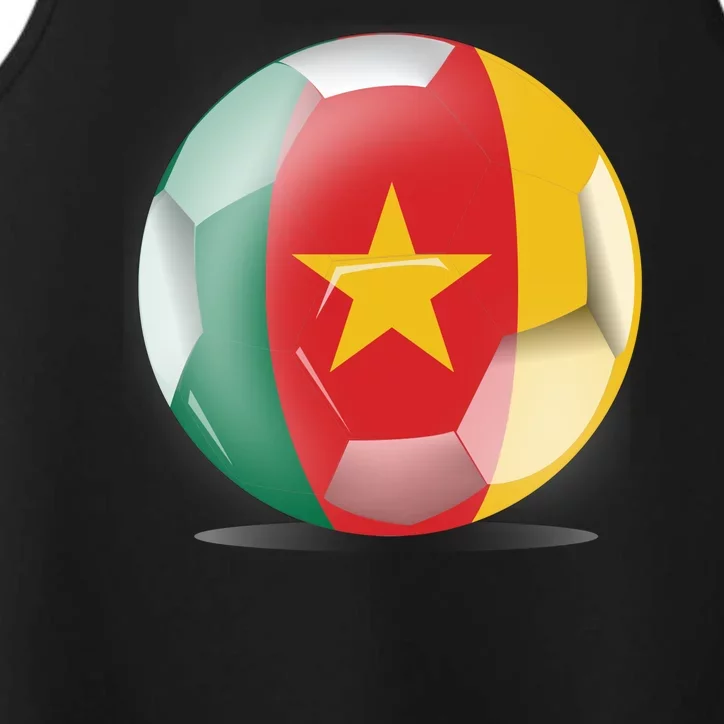 Soccer Ball Country Flag Cameroon Performance Tank