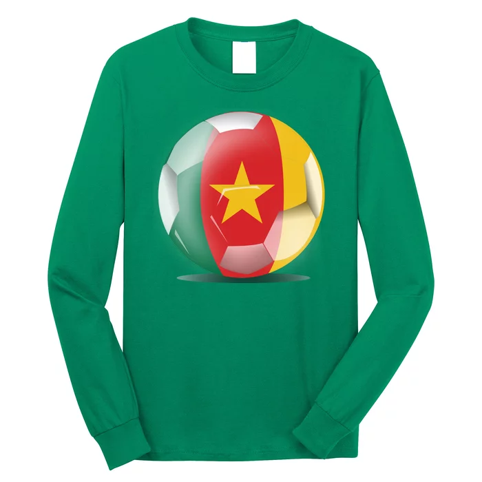 Soccer Ball Country Flag Cameroon Long Sleeve Shirt