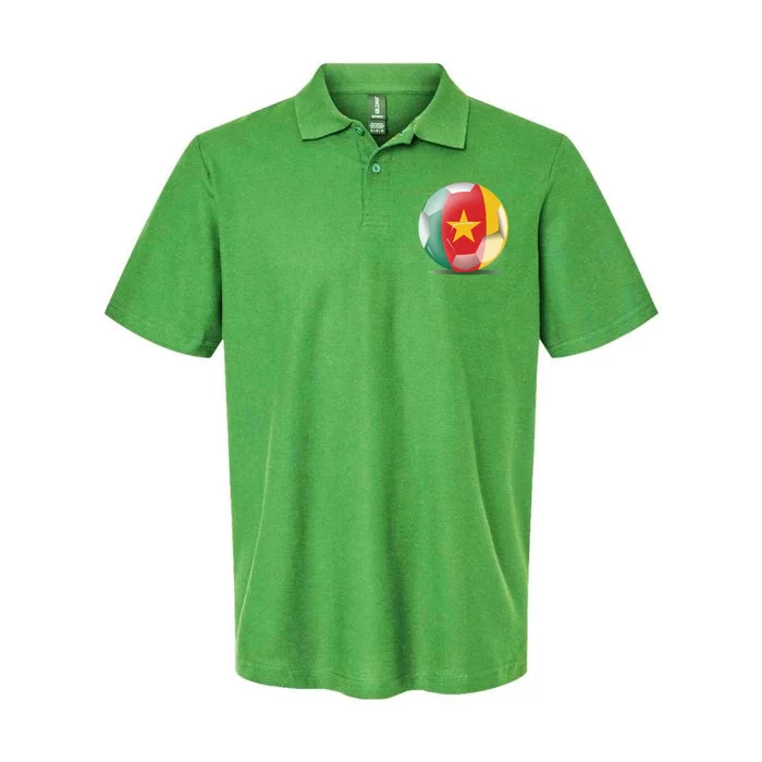 Soccer Ball Country Flag Cameroon Softstyle Adult Sport Polo