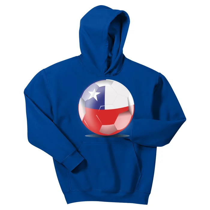 Soccer Ball Country Flag Chile Kids Hoodie