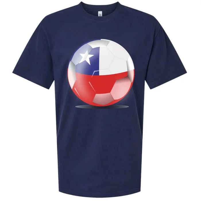 Soccer Ball Country Flag Chile Sueded Cloud Jersey T-Shirt