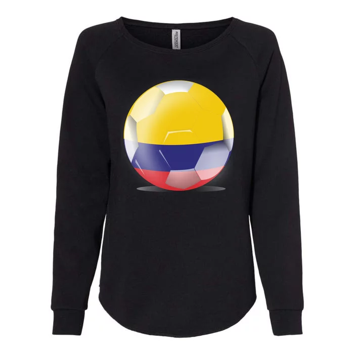 Soccer Ball Country Flag Colombia Womens California Wash Sweatshirt