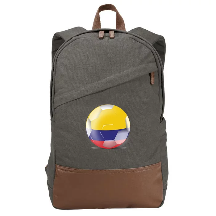 Soccer Ball Country Flag Colombia Cotton Canvas Backpack