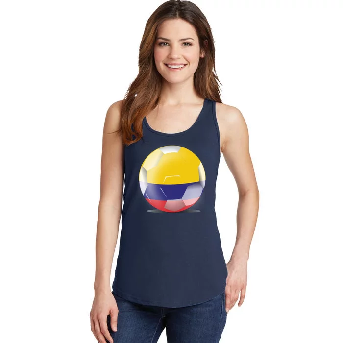 Soccer Ball Country Flag Colombia Ladies Essential Tank