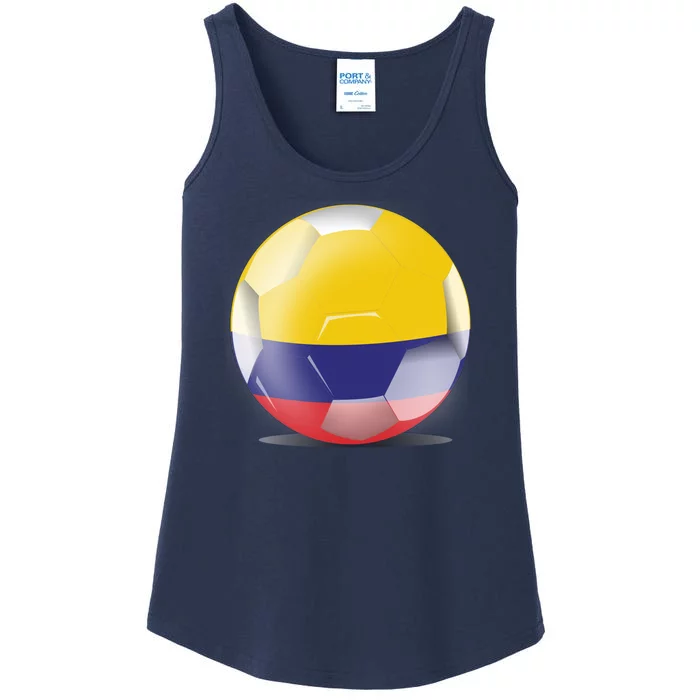 Soccer Ball Country Flag Colombia Ladies Essential Tank