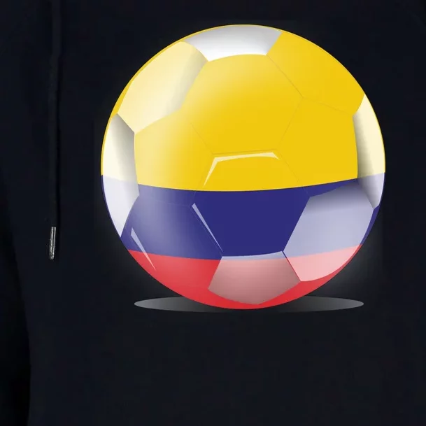 Soccer Ball Country Flag Colombia Womens Funnel Neck Pullover Hood