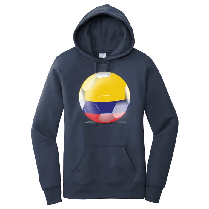 Soccer Ball Country Flag Colombia Women's Pullover Hoodie