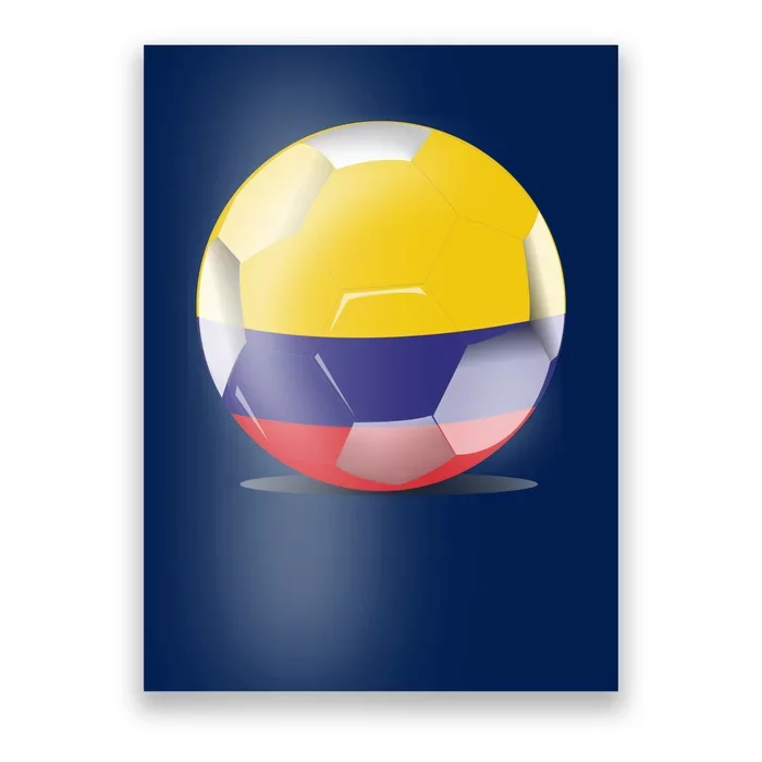 Soccer Ball Country Flag Colombia Poster