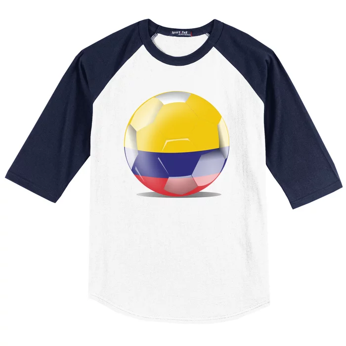 Soccer Ball Country Flag Colombia Baseball Sleeve Shirt