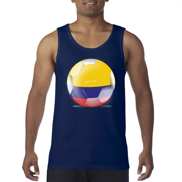 Soccer Ball Country Flag Colombia Tank Top