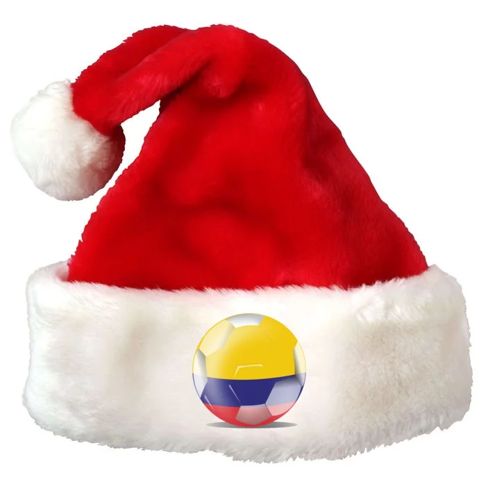 Soccer Ball Country Flag Colombia Premium Christmas Santa Hat