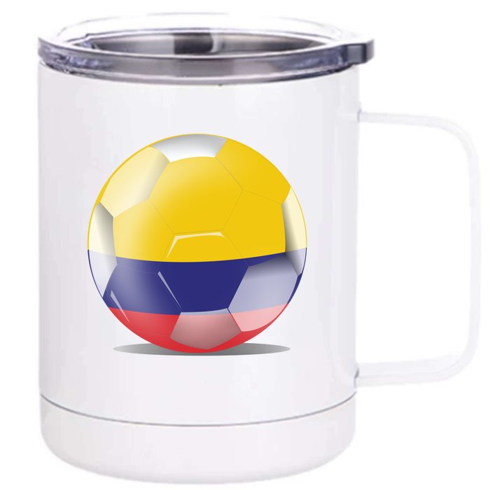 Soccer Ball Country Flag Colombia Front & Back 12oz Stainless Steel Tumbler Cup