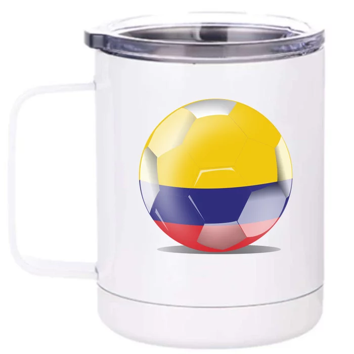 Soccer Ball Country Flag Colombia Front & Back 12oz Stainless Steel Tumbler Cup