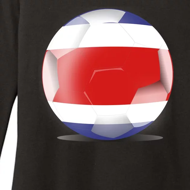 Soccer Ball Country Flag Costa Rica Womens CVC Long Sleeve Shirt