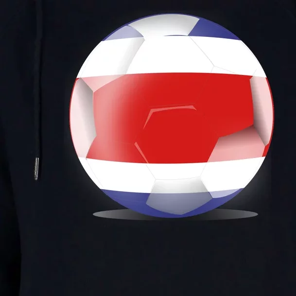 Soccer Ball Country Flag Costa Rica Womens Funnel Neck Pullover Hood