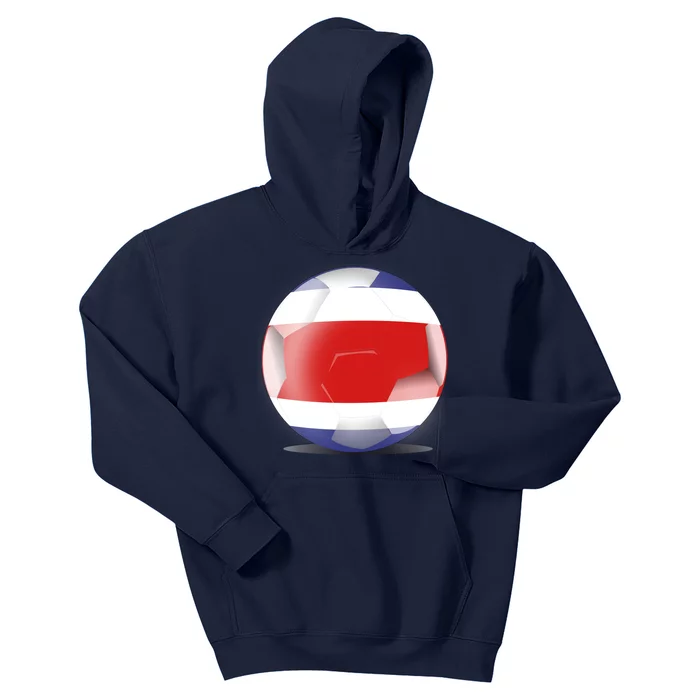 Soccer Ball Country Flag Costa Rica Kids Hoodie