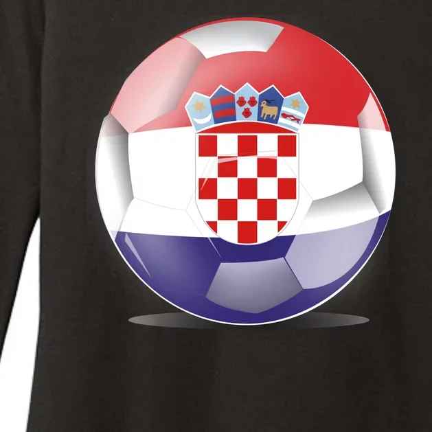 Soccer Ball Country Flag Croatia Womens CVC Long Sleeve Shirt