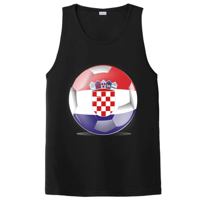 Soccer Ball Country Flag Croatia Performance Tank