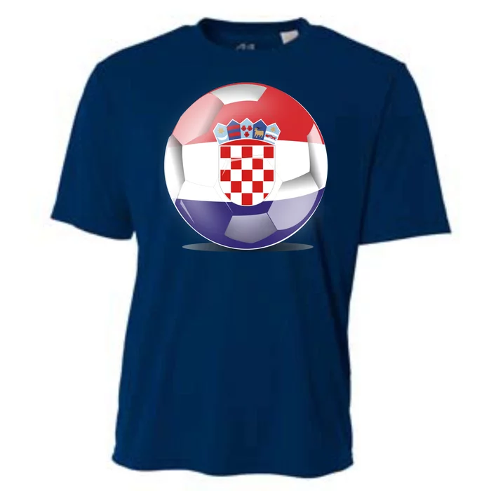 Soccer Ball Country Flag Croatia Cooling Performance Crew T-Shirt