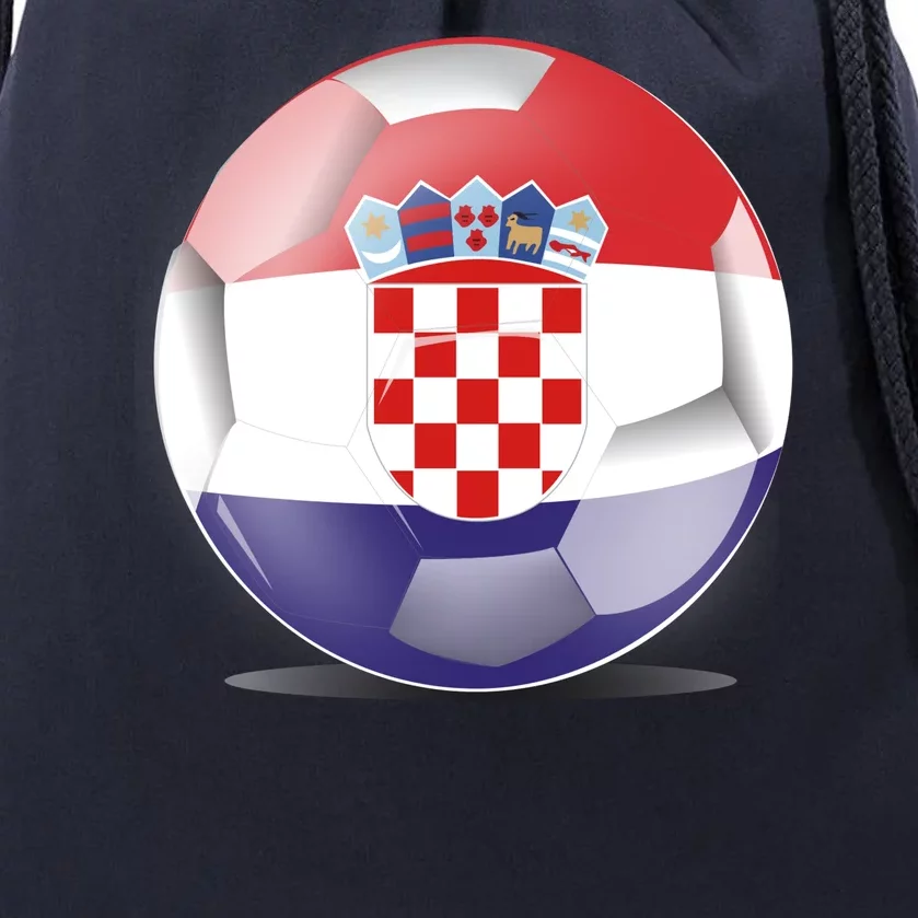 Soccer Ball Country Flag Croatia Drawstring Bag