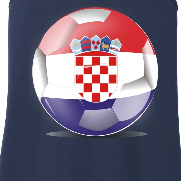 Soccer Ball Country Flag Croatia Ladies Essential Tank