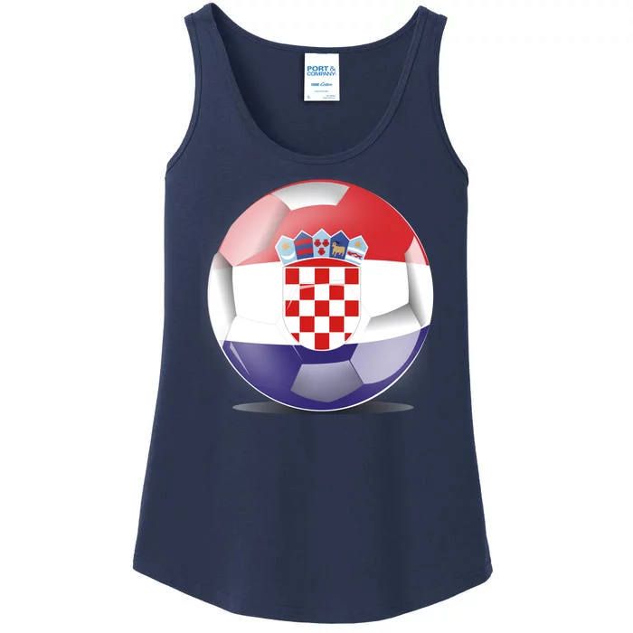 Soccer Ball Country Flag Croatia Ladies Essential Tank